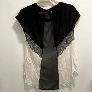 Gorgeous sexy sheer back tee with lace detail